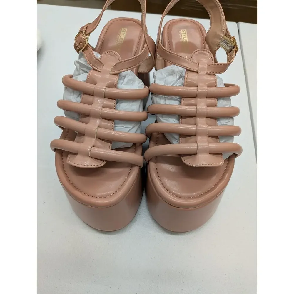 Sandals Style Strategy Women Nude Strappy Sandals Ankle Strap Summer